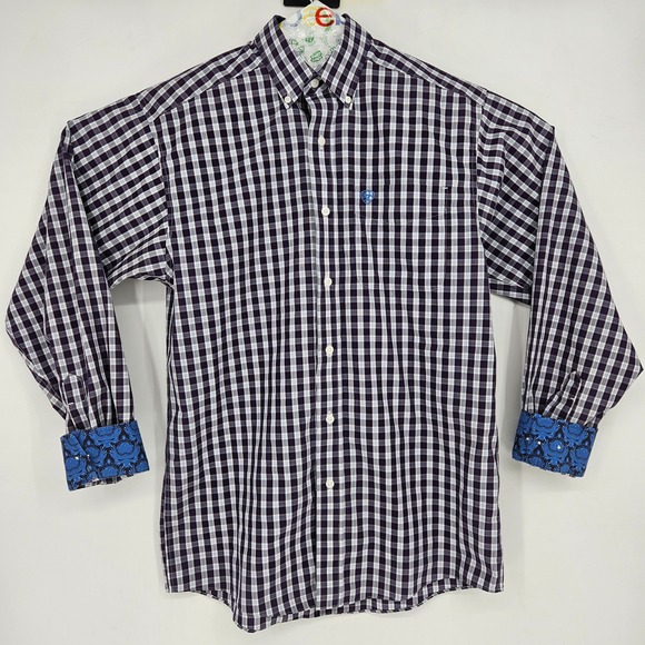Ariat Other - Ariat Shirt Mens‎ Small Wrinkle Free Plaid Western Flip Cuff Button Down